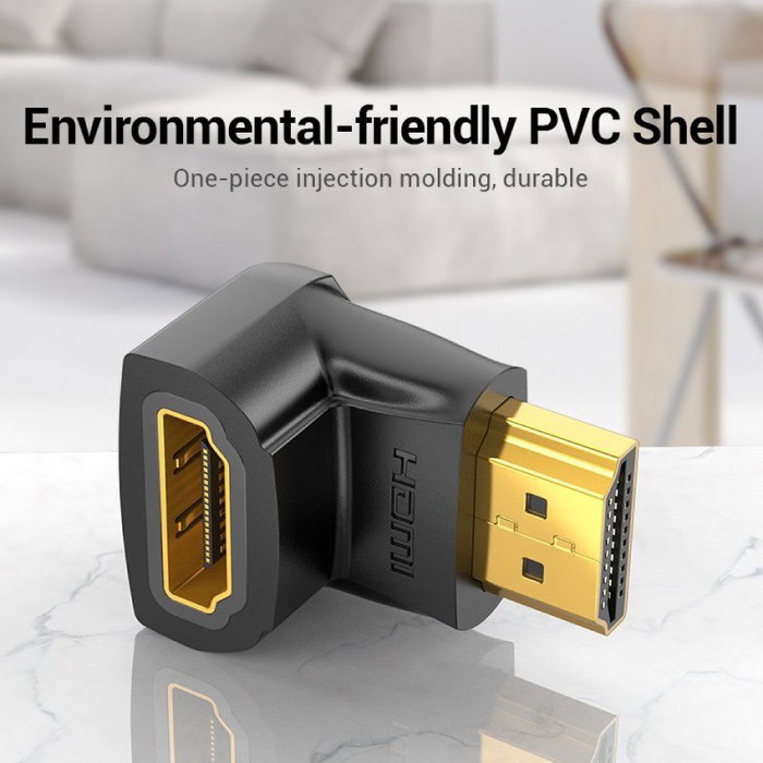Vention Adaptador HDMI 4K 90º Macho a Hembra Negro Vention Adaptador HDMI 4K 90º Macho a Hembra Negro